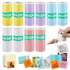Mini Printer Thermal Sticker 10 Rolls Colored Sticker 57 x 25mm -Adhesive Sti... picture