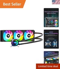 AIO CPU Cooler, 360mm AIO with High-Speed Ceramic Bearing Pump, 3X PWM ARGB F... picture