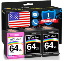2PK High Yield Ink Cartridge For HP 64XL 2x Black 1x Color Envy Photo picture