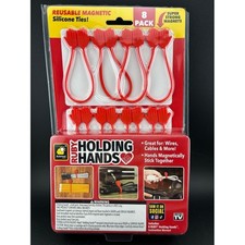 Ruby Holding Hands Reusable Magnetic Silicone Ties 8 Pack Cable Organizer picture