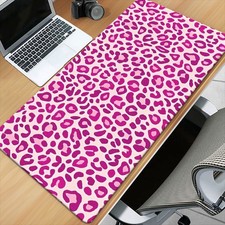 1pc Pink Leopard Print Desk Pad & Non-Slip Mousepad Suitable for Gaming, Offic picture