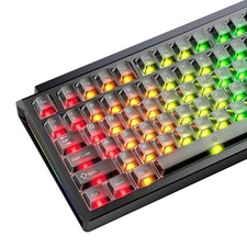 118 Black Clear Keycaps for RGB Mechanical Keyboard,5Side Full Frosted Transp... picture