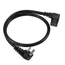 90 Degree Power Cord - 2FT Right Angle IEC, Universal PC Power Supply, 16AWG, Bl picture