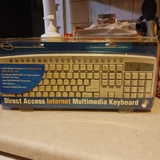 BRAND NEW VINTAGE ICONCEPTS KEYBOARD 2003 PS2 INTERFACE 21 HOT KEYS PROGRAMMABLE picture