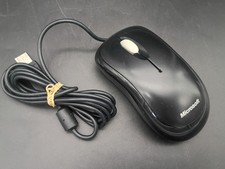 OEM Microsoft Basic Wired USB Optical Black Mouse V2.0 Model: 1113 Tested Works picture