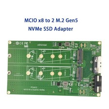 MCIO x8 to 2 M.2 Gen5 NVMe SSD Adapter picture