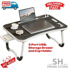 Laptop Bed Desk Foldable Portable Laptop Table Breakfast Tray Stand Stable picture