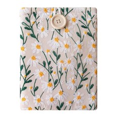 Embroidered Fabric Sleeve for Kindle Paperwhite Kindle Basic White & Beige Daisy picture