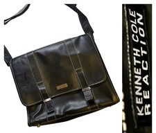 Kenneth Cole Reaction Faux Leather Laptop Business Academic Shoulder Bag -Black picture