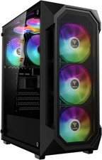 ATX Mid Tower Gaming Computer PC Case Tempered Glass, Front Airflow Mesh picture