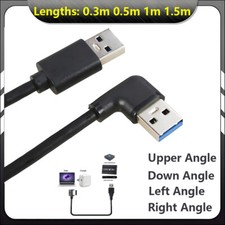 0.3m 0.5m 1m 1.5m USB 3.0 Left / Right Angle Male to Male Cable Type A Plug Lead picture
