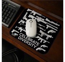 Celebrate Diversity Guns Mouse Pad 10x8 Inch For Computers 2nd Amendment picture