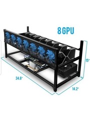 Kingwin KC-8GPU Open Air Case Stackable Black Aluminum Mining Rig Case picture