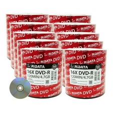 1000 Pack Ridata DVD-R 16X 4.7GB 120 Min Silver Logo Top Blank Recordable Disc picture