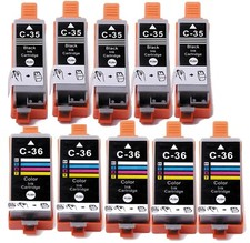 10 Pack Printer Ink Cartridges for PGI-35 CLI-36 Canon Pixma iP100 iP110 TR150 picture