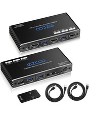 EZCOO 4K@60Hz HDMI 2.0 KVM Switch 2x1 USB 3.0 | Open Box | New Sealed picture