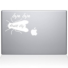 The Decal Guru 1032-MAC-13P-W Bye Bye Fruit Fly MacBook Decal Vinyl Sticker - picture