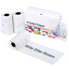 Silver Glitter Transparent Sticker Labels 50mm Adhesive Thermal Paper for M02 picture