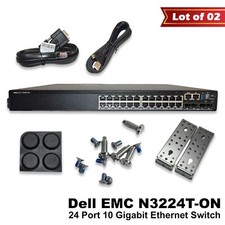 Lot of 2 DELL EMC N3224T-ON 24X1G Rj-45 4X10G Sfp+ 2X100G L3 4GB 550W PSU Switch picture