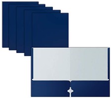 Two Pocket Portfolio Folders, 50-Pack, Blue, Letter Size Paper Folders, by ,  picture
