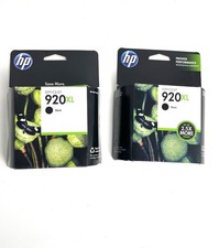 Genuine HP 920XL BLACK 2 Pack High Yield Ink Cartridges SEALED Exp 2012 & 2016 picture