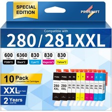10 Pack 280 281 XXL Ink Cartridges 280 281XXL 10Pack, 280XXL 10Pak picture