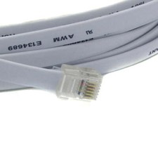 15FT 4.6M RJ12 M/M 6p6c Straight for Data Phone Line Cord Gray Fiber Optic picture