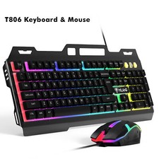 Computer Desktop Gaming Keyboard and Mouse Mechanical LED Light for Window PC picture
