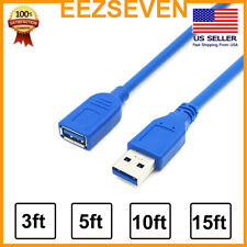 USB 3.0 Extension Extender Cable Cord M/F Standard Type A Male to Female Blue picture