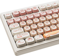 MOA Profile Keycaps - Cute Kitten Theme, PBT Key caps Dye-Sublimation, Custom... picture