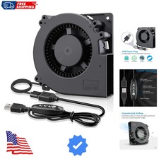 Quiet 120mm USB Blower Fan with 3 Speed Control, 5V Squirrel Cage Blowers, DC... picture