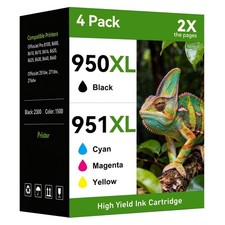 Replacement Ink Cartridges Combo Pack for HP 950XL 951XL- High Yield, Open Box picture