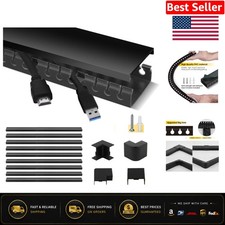 Sleek Black Cable Raceway Kit - 9 Pre-Cut Sections for Easy DIY Installation picture