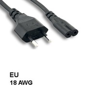 6' EU Europe Non-Polarized 2 Pin Power Cable IEC-60320 C7 to CEE 7/16 18AWG picture