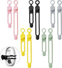 10 Pack Reusable Silicone Cable Ties Cord Organizer for Chargers Earphones Wires picture