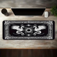 1pc Multi-Size Large Gaming Mouse Pad with a Black And White Dragon-Patterned picture