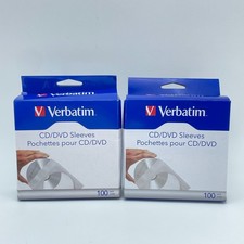 VERBATIM CD DVD Sleeves 200 Pack White Paper Clear Window Storage NEW picture