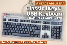Vintage Macally iKey4 USB Keyboard Graphite Clear Apple iMac G3 G4 Mac Tested picture