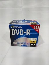 Memorex DVD+R 10 Pack 4.7 GB 120 Minutes Video 4X NEW SEALED picture