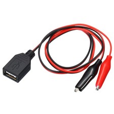 USB Female to Alligator Clips 60cm Test Wire Black Red picture