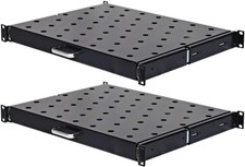 1U 19-inch Sliding Rack Server Shelf Vented Sliding 4 Post Rack Mount 14