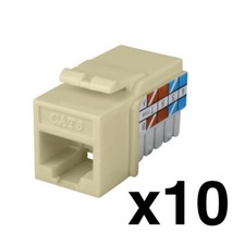 Construct Pro Cat6 (RJ-45) Keystone Jack (10 Pack, Ivory) picture