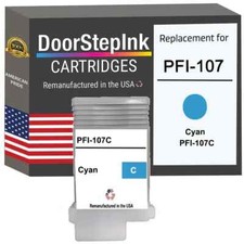DoorStepInk Compatible Ink Cartridges For Canon PFI-107 Cyan 130ml-USA picture
