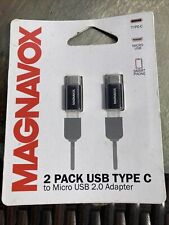 1 Magnavox 2 Pack MC4010 Usb Type C To Micro Usb 2.0 Adapter New Factory Sealed picture