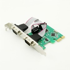 1x 9-Pin Serial Ports DB9 RS232 PCI-E Adapter Card Full Height Free High Profile picture