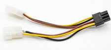 2-Pack Molex 4-Pin to 6-Pin PCIe Power Adapter Cable GPU Video Card 5