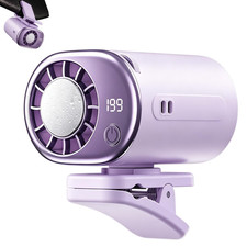 Car Clip on Air Conditioner Fan with Display,Portable Mini Compact, Purple picture