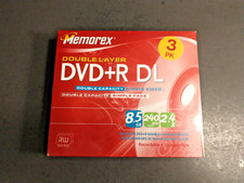 Memorex 3 pack double layer DVD & R DL Double Capacity single sided discs SEALED picture