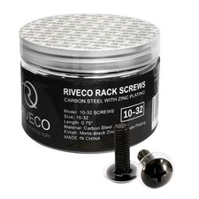 RIVECO 100PCS 10-32 Rack Screws for Server (100 Pieces), Black  picture