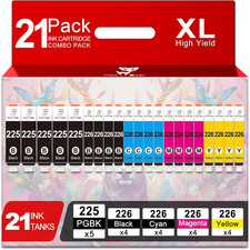 21 Pack PGI-225 CLI-226 Ink Cartridges Compatible Printer Ink Set picture